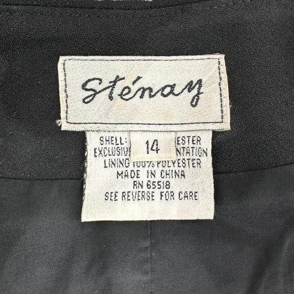 Vintage Stenay Sequin Jacket Black Buttons Beaded Long Sleeve Party Formal Sz 14 - Picture 2 of 16